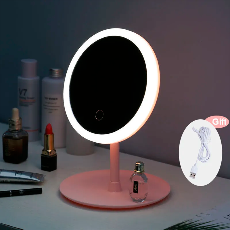 Espelho de maquiagem com luz led - 3 modos